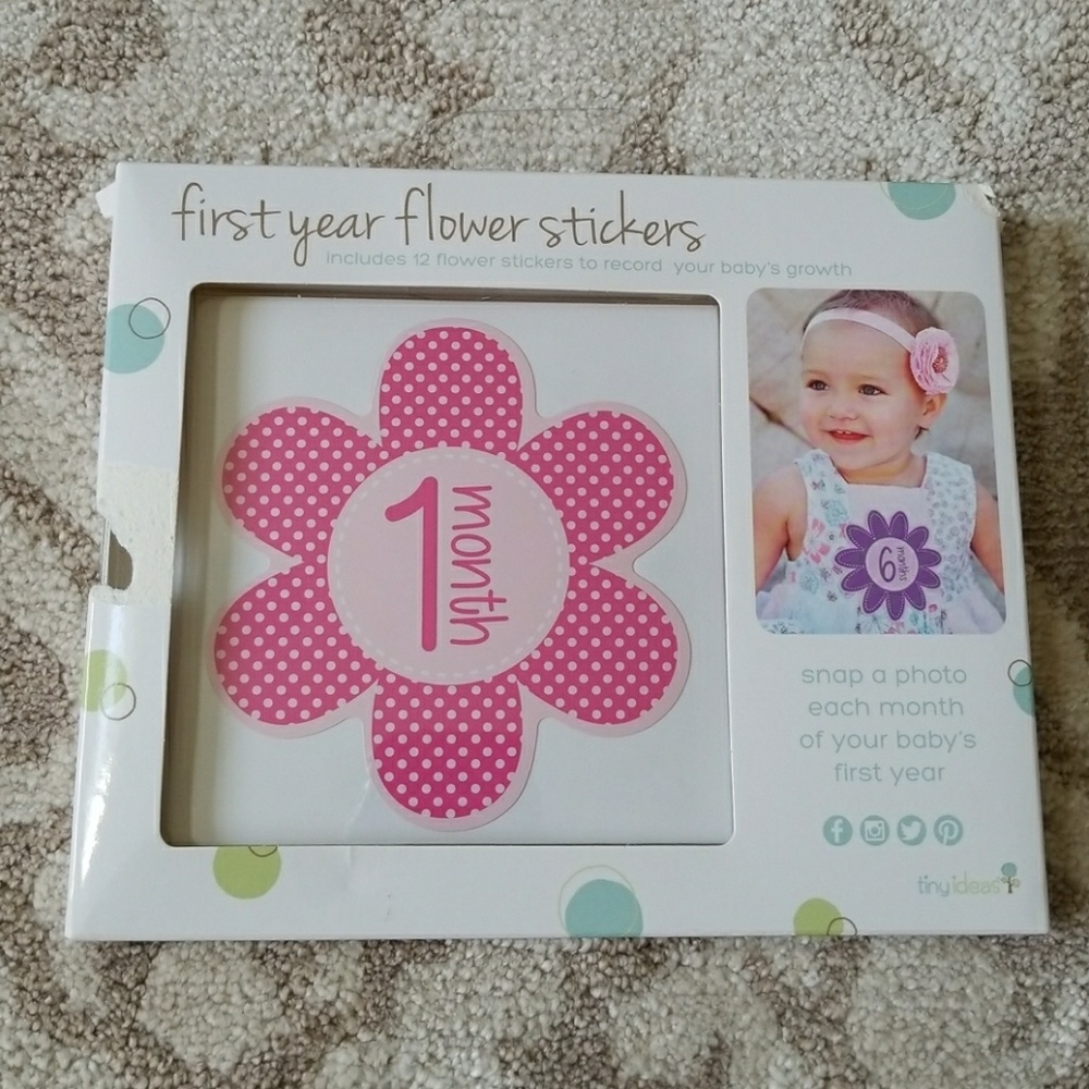 First year flower stickers